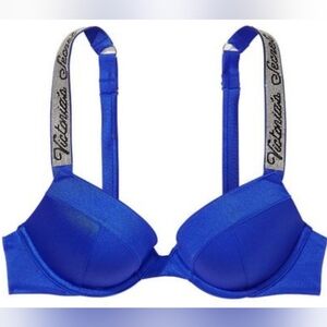 "Various Sizes" Victoria's Secret Swim Shine Strap Sexy Tee Bikini Top Blue